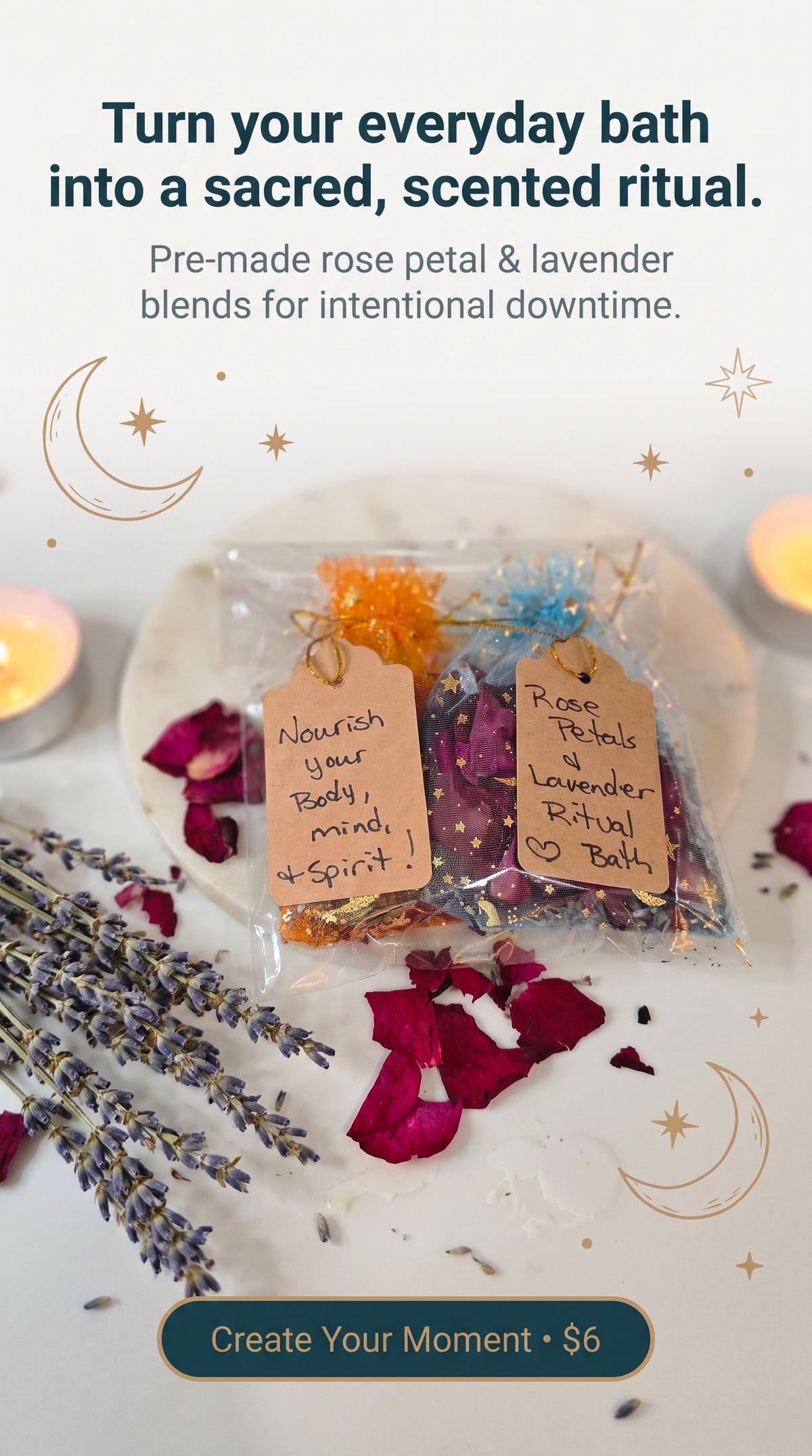🌹 Wild Woman Rose & Lavender Ritual Bath Sachets- set of 2