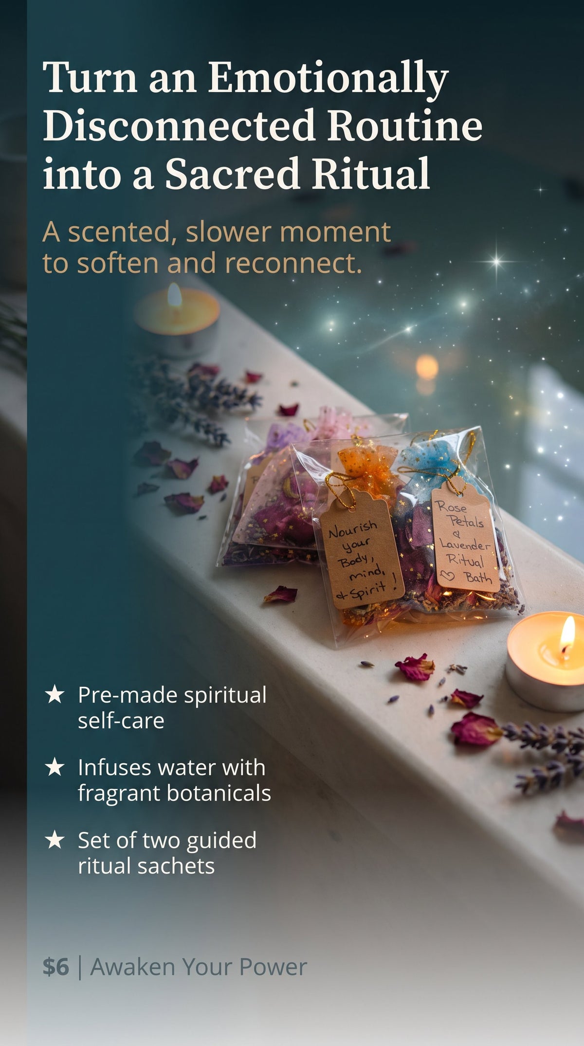 🌹 Wild Woman Rose & Lavender Ritual Bath Sachets- set of 2