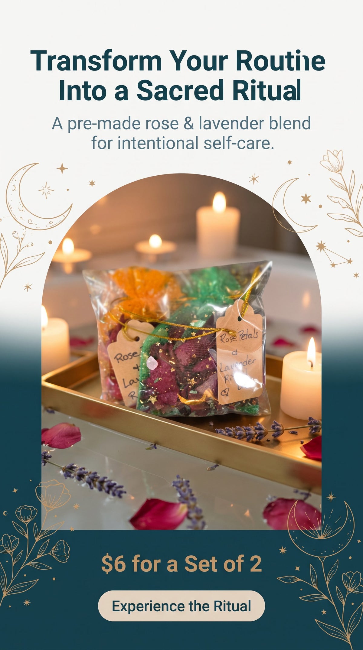 🌹 Wild Woman Rose & Lavender Ritual Bath Sachets- set of 2