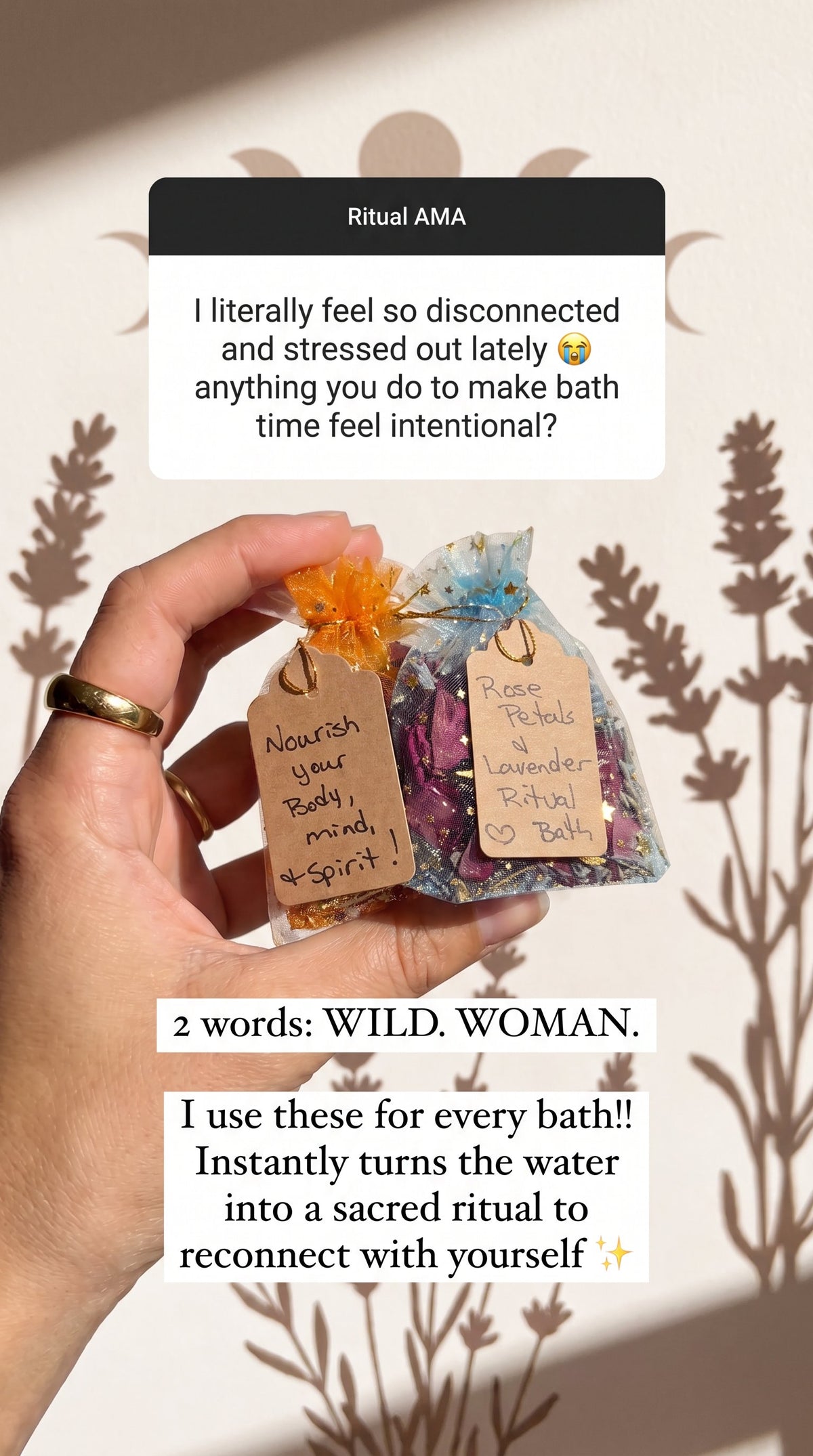 🌹 Wild Woman Rose & Lavender Ritual Bath Sachets- set of 2